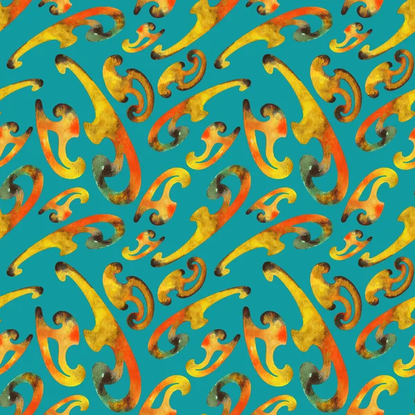 Hand Drawn Seamless Colorful Bright Pattern Ethnic Shapes — Stock Photo, Image