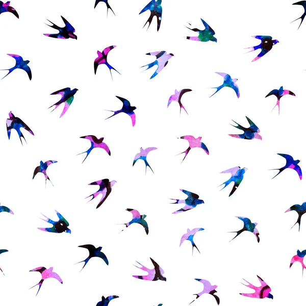 Seamless Colorful Bright Pattern Birds — Stock Photo, Image