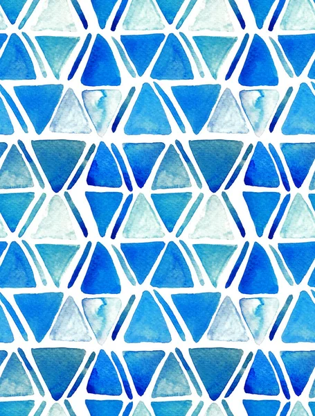 Handritade Sömlösa Färgglada Ljusa Mönster Med Suddiga Akvarell Trianglar Former — Stockfoto