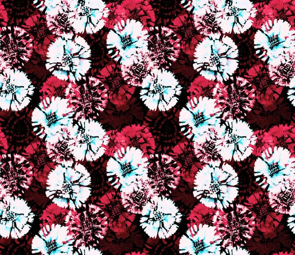 Hand Drawn Seamless Colorful Bright Pattern Diy Shibori Style — Stock Photo, Image