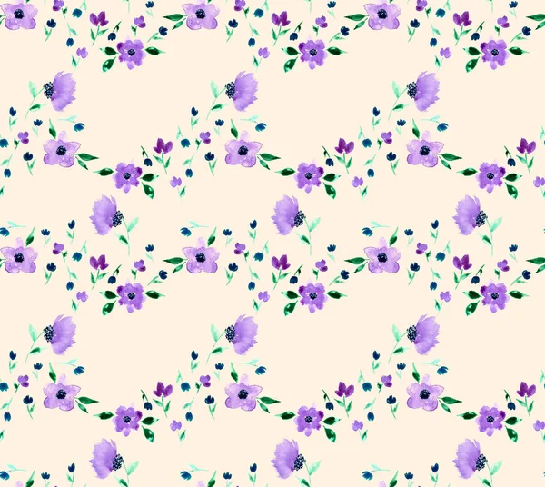 Hand Drawn Seamless Colorful Bright Pattern Colorful Flowers — Stock Photo, Image