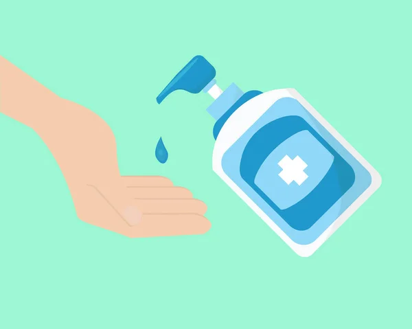 Hand Sanitizer Bottle Vector Alcohol Bottle Hygiene — Stock Vector