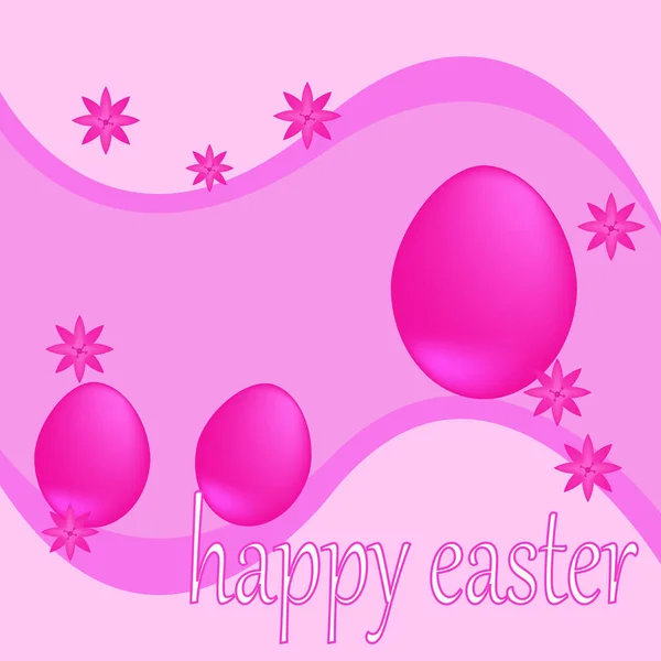 Happy Easter Easter Background Pink Congratulations Greeting Cards Egg — Stock Vector