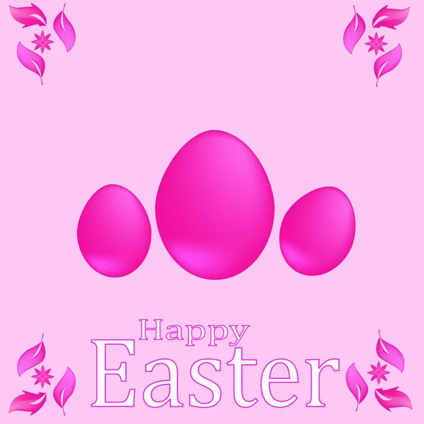 Happy Easter Easter Background Pink Congratulations — Stock Vector