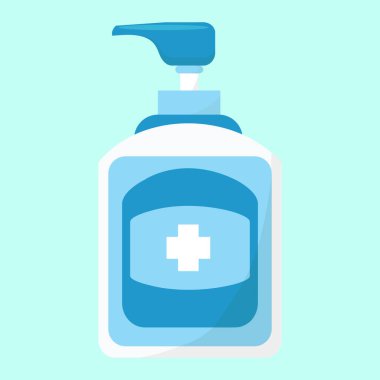 sabun şişesi hijyen sembolü. vektör konsept afişi veya sembol ürünü