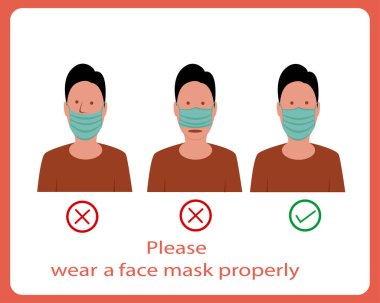 düzgün bir maske kullanma önerisi ya da imzala