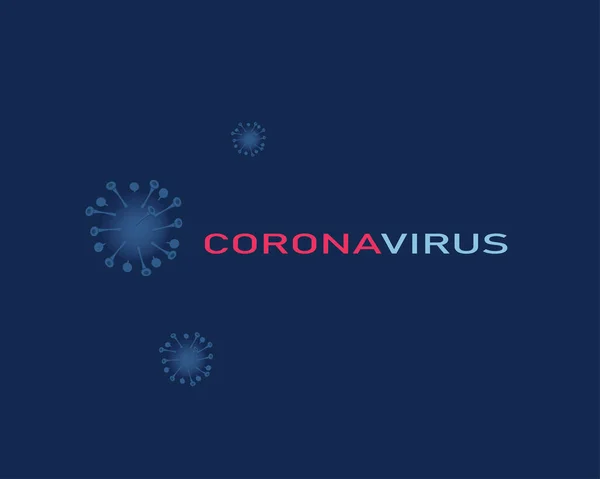 Corona Virus Illustration Μπλε Φόντο Φάντασμα — Διανυσματικό Αρχείο