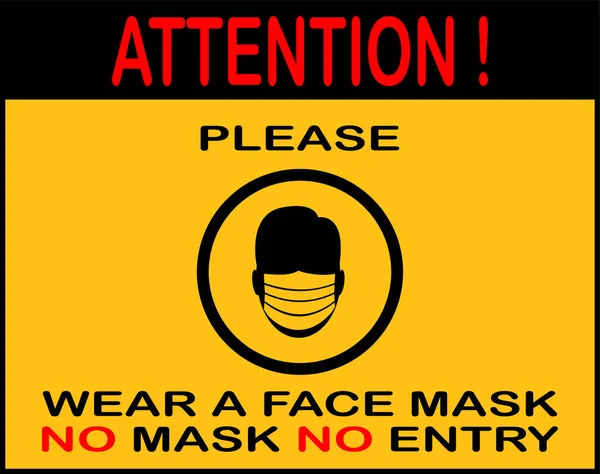 Maske Takın Uyarı Zorunlu Tabela Takın — Stok Vektör