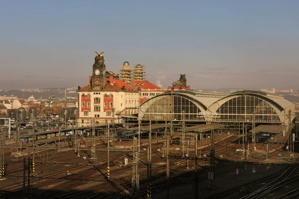 Praga Estação Ferroviária Principal — Fotografia de Stock