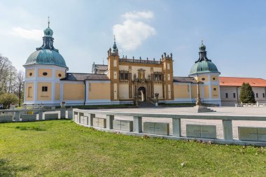 Pribram, Barok manastır Svata Hora (kutsal dağ), küçük Bazilikası ve manastır Holly Hill (Svata hora), Pribram, Bohemia, Çek Cumhuriyeti, E Ccourtyard