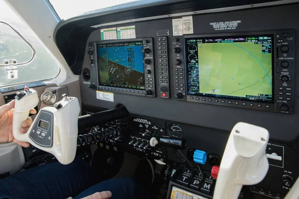 Cockpit Pequenas Aeronaves Desportivas Uma Vista Painel Vidro Cockpit Knap — Fotografia de Stock