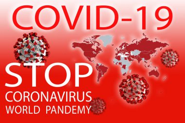 Üç boyutlu resimleme. COVID-19 COVID-19 SARS, virüs 2020, MERS-CoV, Dünya Pandemisi. 3B illüstrasyon