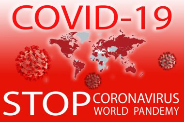Üç boyutlu resimleme. COVID-19 COVID-19 SARS, virüs 2020, MERS-CoV, Dünya Pandemisi. 3B illüstrasyon