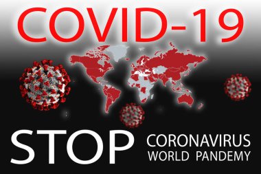 Üç boyutlu resimleme. COVID-19 COVID-19 SARS, virüs 2020, MERS-CoV, Dünya Pandemisi. 3B illüstrasyon