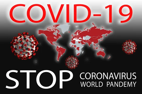 Üç boyutlu resimleme. COVID-19 COVID-19 SARS, virüs 2020, MERS-CoV, Dünya Pandemisi. 3B illüstrasyon