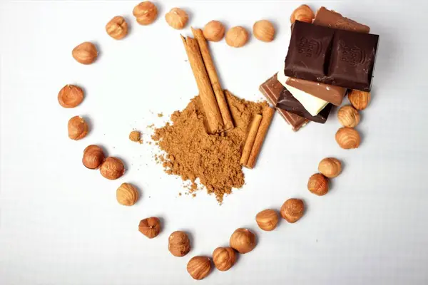 Chocolate Coffee Food Dessert Nuts — Stock Photo, Image