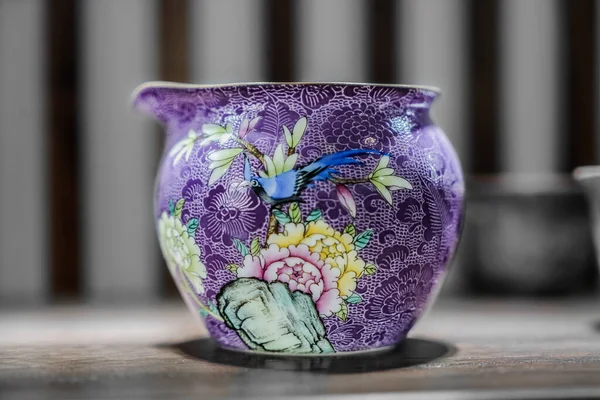 Porcelán Kancsó Teát Jingdezhen Porcelán Hagyományos Teaszertartás — Stock Fotó