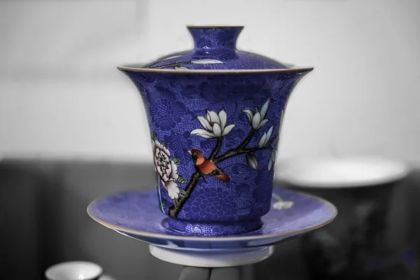 Gaiwan Für Chinesische Teezeremonie Tasse Mit Deckel Zum Aufbrühen Des lizenzfreie Stockfotos