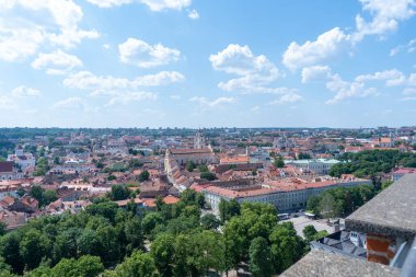 Litvanya 'nın Vilnius şehrinin panoramik manzarası. Haziran 2019