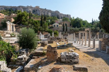 Atina 'nın eski kalıntıları. Yunanistan 'ın inanılmaz mimarisi. Bu UNESCO WHS. Ağustos 2019