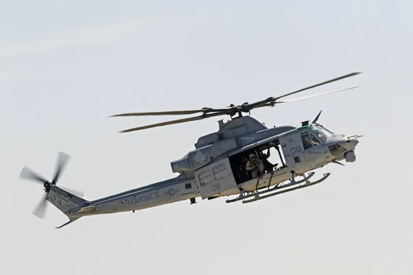 Helicopter Huey aircraft flying at the 2016 Miramar Air Show in San Diego — Stock Photo, Image