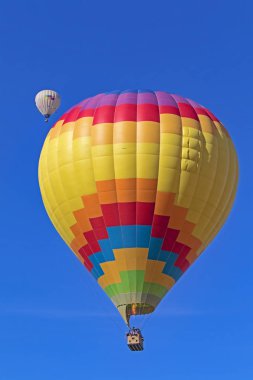 Üzüm bağları ve şarap Kaliforniya'da sıcak hava balon festivalinde üzerinde uçan balon