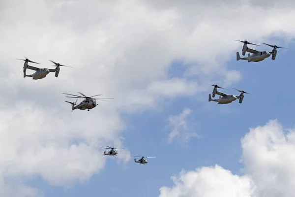 Aeronave militar fly-over em 2017 Miramar Airshow — Fotografia de Stock