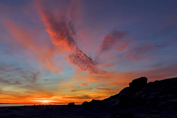 在加利福尼亚沙漠的索尔顿海的日出 — 图库照片