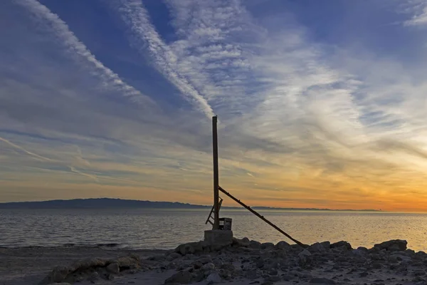 Pustynny Krajobraz Salton Sea Pustyni Kalifornijskiej — Zdjęcie stockowe