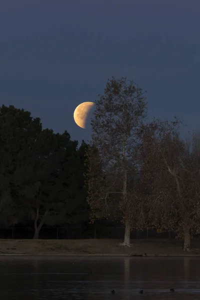 Lua Durante 2018 Evento Lunar Que Contou Com Uma Lua — Fotografia de Stock