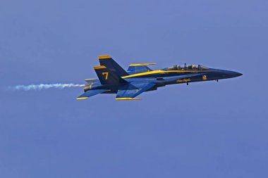 Uçak Mavi Melekler F-18 Hornet jet avcı uçağı. Phoenix, Arizona, ABD-Mart 16,2018. Mavi Melekler 2018 Luke gün Luke hava üssü Arizona'gerçekleştirmek.