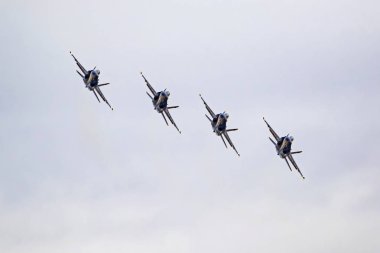 Uçak Mavi Melekler F-18 Hornet jet avcı uçağı. Phoenix, Arizona, ABD-Mart 16,2018. Mavi Melekler 2018 Luke gün Luke hava üssü Arizona'gerçekleştirmek.