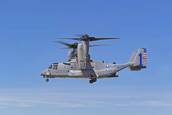 Αεροσκάφη Osprey Στρατιωτικών Μεταφορών Επιδόσεις Στο Λος Άντζελες Airshow 2018 — Φωτογραφία Αρχείου