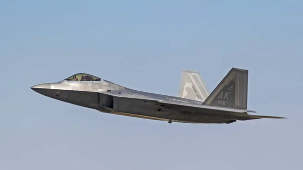 Aviões Raptor Stealth Jet Fighter Voando Los Angeles Air Show — Fotografia de Stock