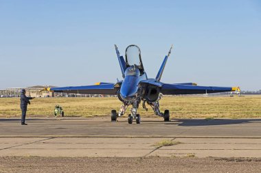 Uçak Mavi Melekler F-18 Hornet jet. 17,2018 - Phoenix, Arizona, ABD Mart. 2018 Luke gün, lacivert melekler gösteri hava. 2018 Luke gün Air Show özellikleri askeri ve sivil uçan performansları halk için.