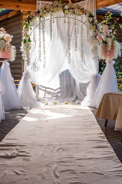 Arco Casamento Flor Com Flores — Fotografia de Stock