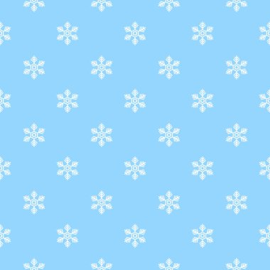 Kusursuz desenli mavi kar taneleri vektörü. Kış mevsimi geçmişi.