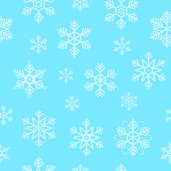 Kusursuz desenli mavi kar taneleri vektörü. Kış mevsimi geçmişi.