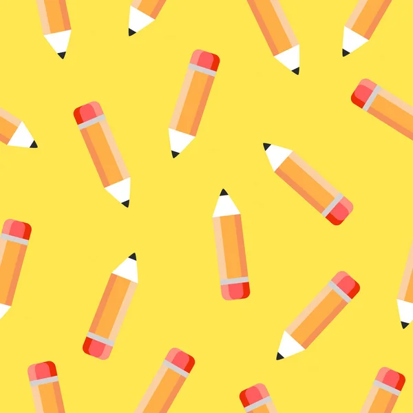 Sarı zemin üzerinde kurşun kalemler olan kusursuz desen.