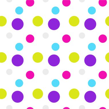 Renkli noktasız desen vektörü. Parlak renkler
