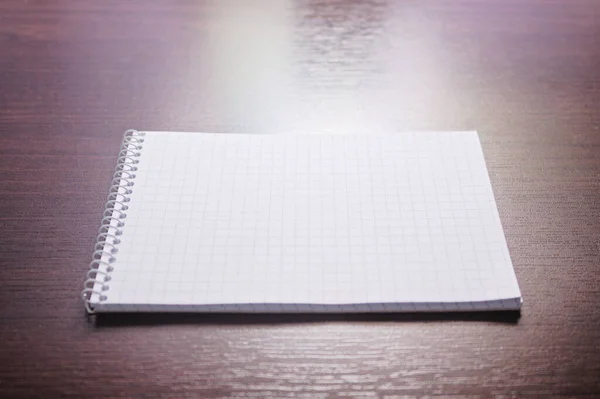 Tasarım ve reklam için temiz beyaz bir defter modeli. Krom yay ve ücretsiz kopyalama alanı şablonu olan not defteri.