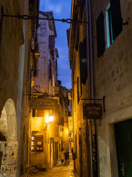 Calles Vieja Ciudad Kotor Montenegro Otoño 2019 — Foto de Stock