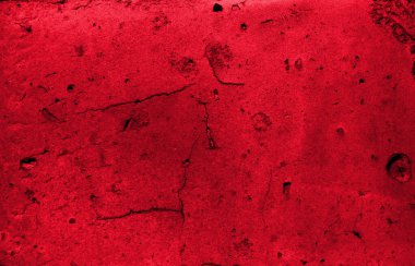 Kırmızı grunge arka planı. Çatlak taş duvar dokusu.