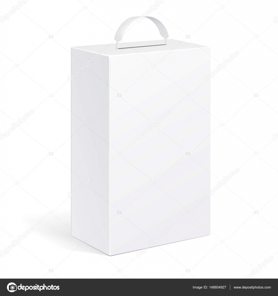 Download White Product Package Box With Handle Illustration ...
