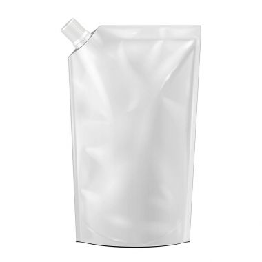 Beyaz Doy-pack, Doypack folyo gıda boşluk veya çanta ambalaj emzik kapak ile iç. İllüstrasyon izole beyaz arka plan üzerinde. Şablon hazır tasarımınız için alay. Ürün Ambalaj vektör Eps10