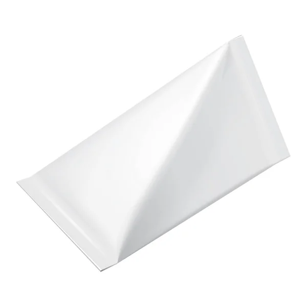 Tetraedro Food Milk Confezioni in cartone Bianco Bianco. Illustrazione isolata su sfondo bianco. Falsificare il modello pronto per il vostro disegno. Vettore EPS10 — Vettoriale Stock