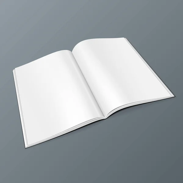 Revista Abierta en Blanco, Libro, Folleto, Folleto. Plantilla de simulación de ilustración lista para su diseño. Vector EPS10 — Vector de stock