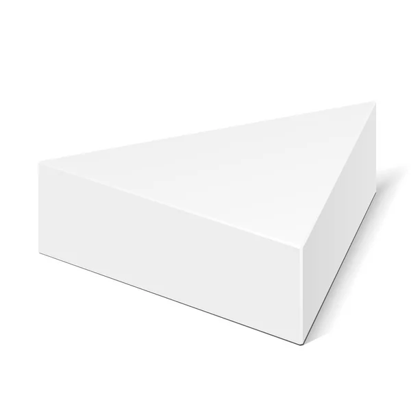 Embalagem de caixa de triângulo de papelão branco para alimentos, presentes ou outros produtos. Ilustração Isolado em fundo branco. Modelo Mock Up pronto para o seu projeto. Vetor de embalagem de produto EPS10 — Vetor de Stock