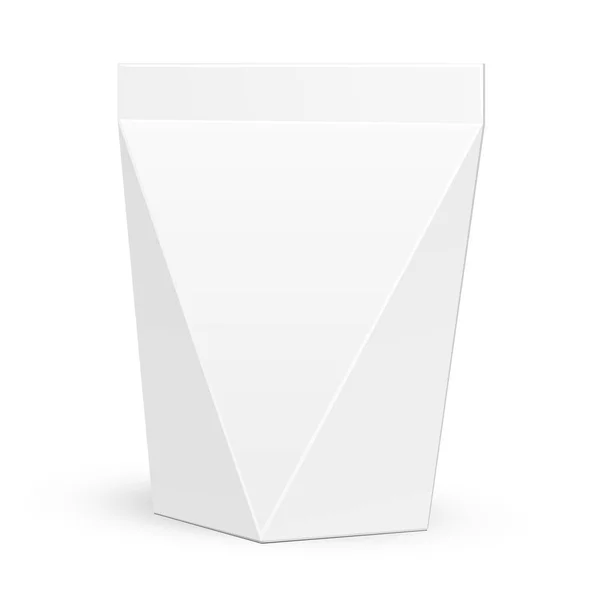 Paquete de producto blanco. Caja de regalo. Doypack. Ilustración Aislado sobre fondo blanco. Plantilla Mock Up listo para su diseño. Producto Embalaje Vector EPS10 — Archivo Imágenes Vectoriales