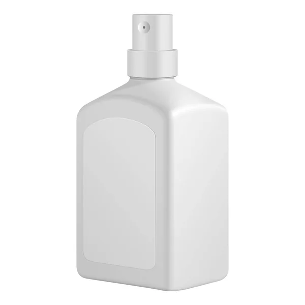 Πλατεία καλλυντικά ή υγιεινής σπρέι αεροζόλ αντλία πλαστικό μπουκάλι με την ετικέτα του τζελ, υγρό σαπούνι, λοσιόν, κρέμα, σαμπουάν. Mock Up έτοιμο πρότυπο για το σχεδιασμό σας. Προϊόντος συσκευασία διάνυσμα Eps10 — Διανυσματικό Αρχείο